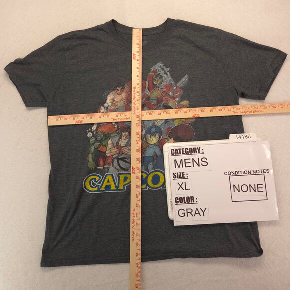 Capcom Mega Man Casual Short Sleeve Graphic T Shirt Adult Mens Size XL Gray - Picture 5 of 9